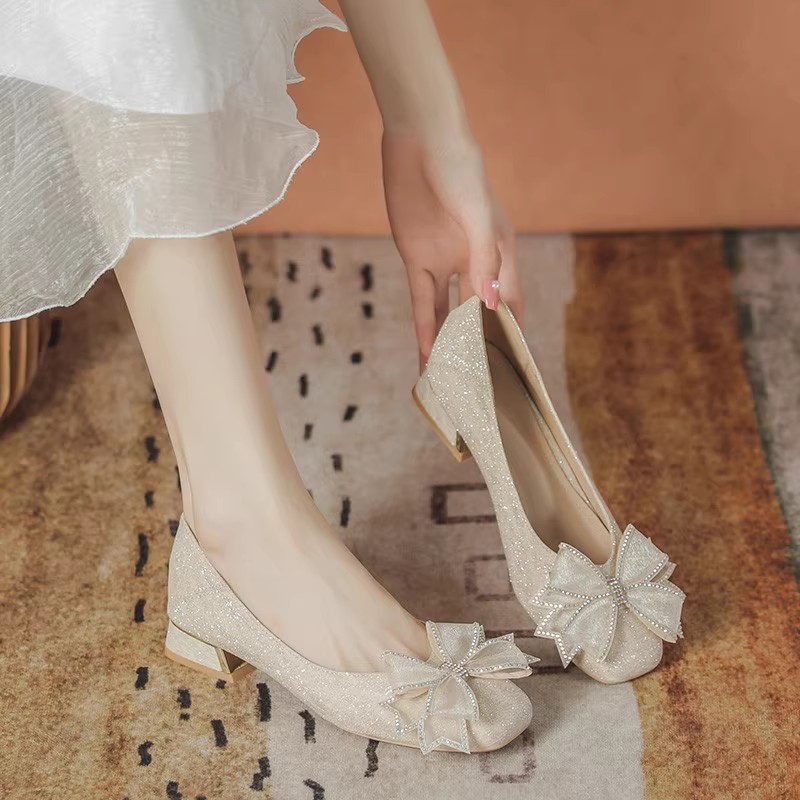 Slingback Pumps Women - 2025年レディース秋新作イブニングシューズ、ソフトソール、ローカット、ウェディングシューズ、普段履き、快適、ポリウレタンソール、ラバーアッパー