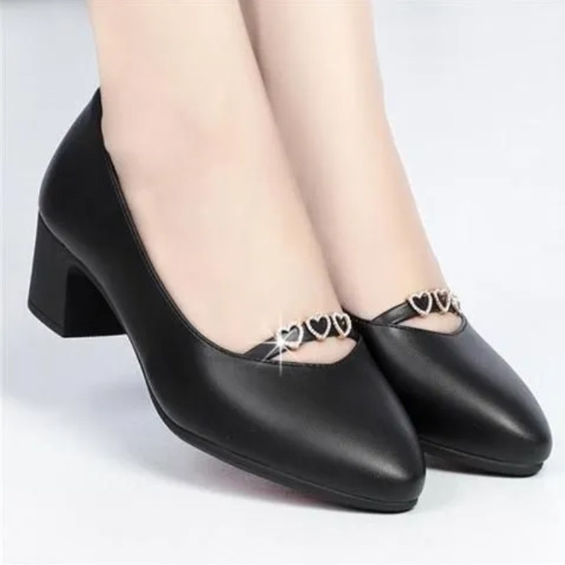 Women Shoes Zara - 軽量の快適なスクエアヒールシューズ,女性,オフィス,パーティー,赤,クラシック,ストリート,仕事,黒,a19
