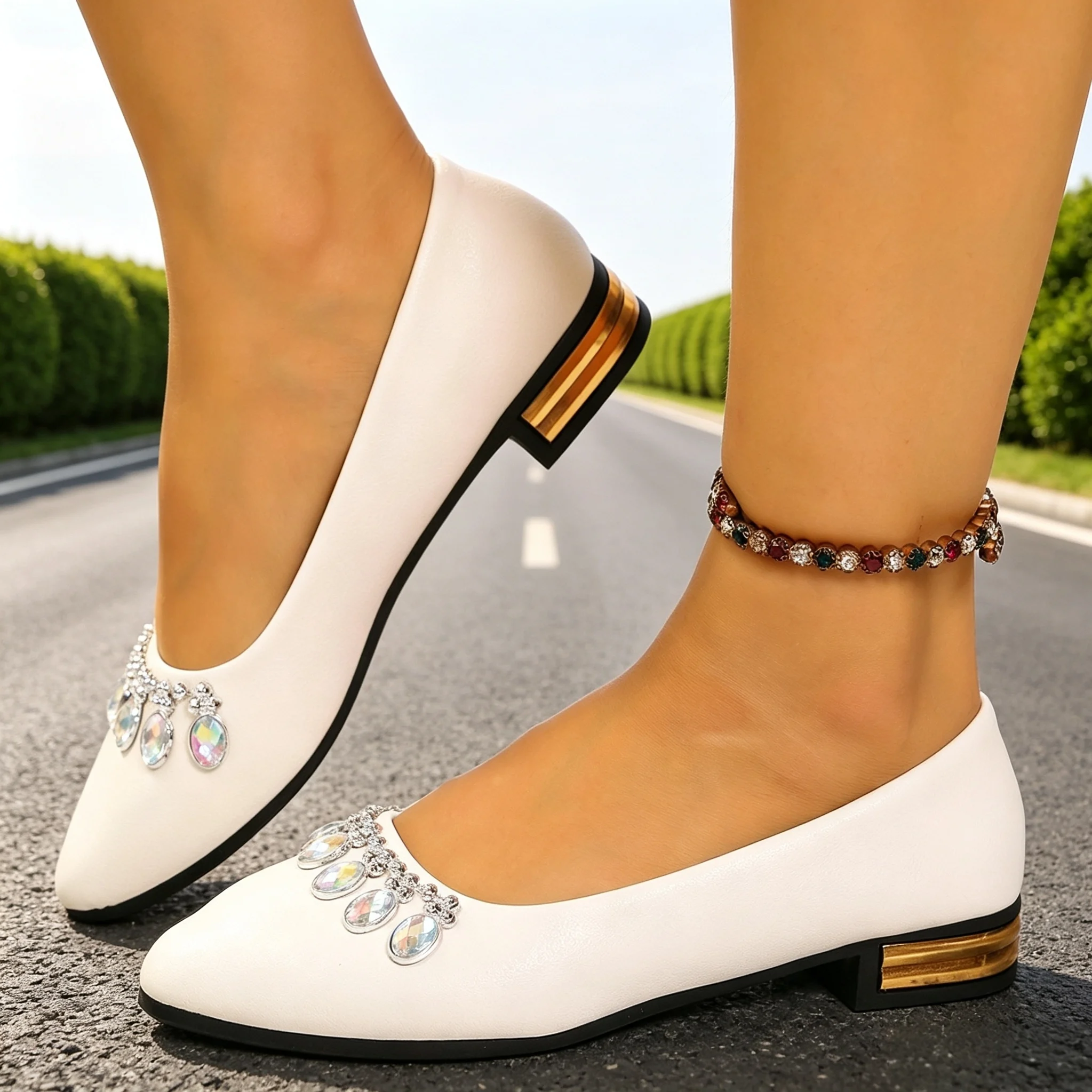Women'S Shoes For Flat Feet - レディースフラットシューズ ポインテッドトゥ バレエシューズ プラスサイズ フラットスニーカー レディース