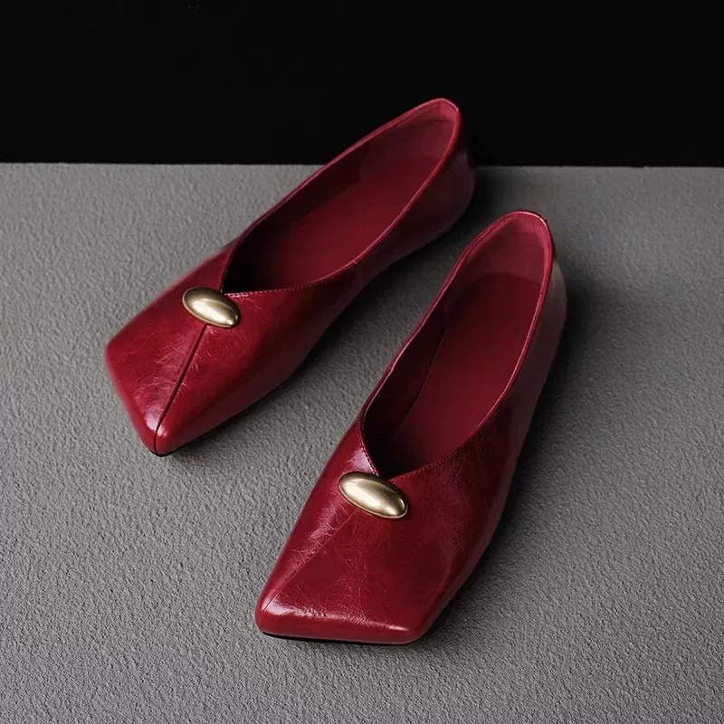 Women'S Shoes For Flat Feet - 2026年新作シングルシューズ レディース ソフトソール ソフトレザー スクエアトゥ 美しく足が疲れにくい