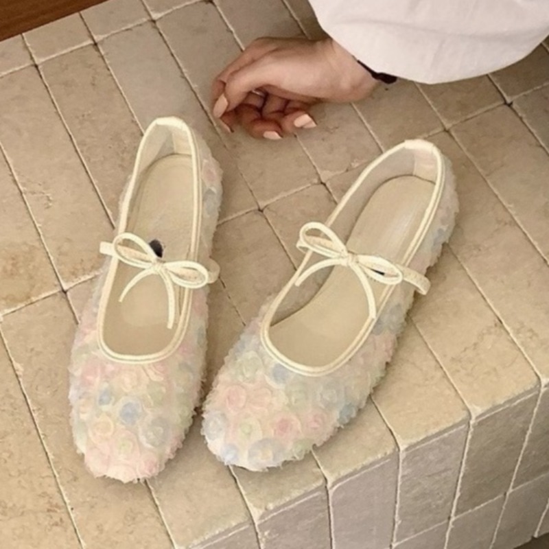 Slingback Pumps Women - 優しいニューチャイニーズローズメッシュメリージェーンシューズ2026春夏新作ボウソフトソールシューズ