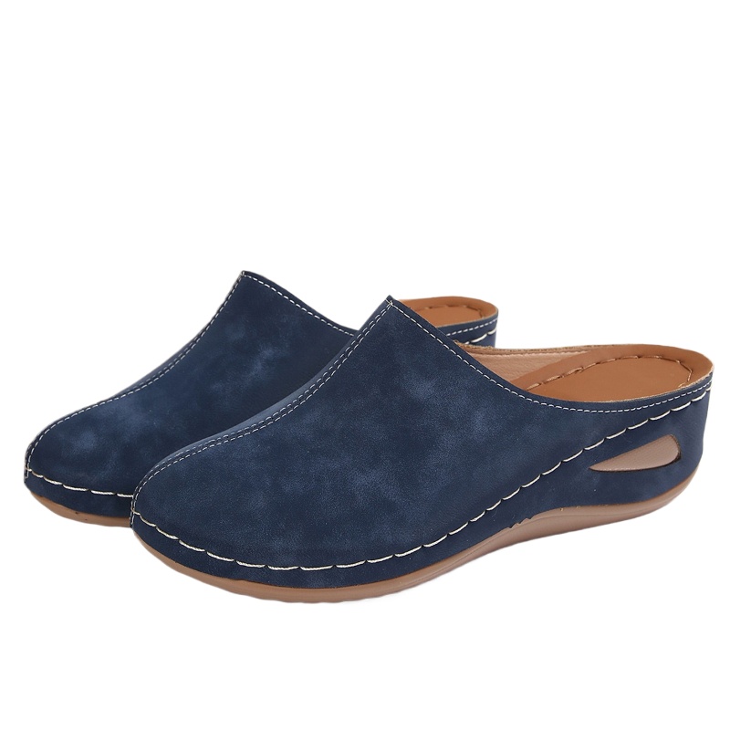 レディースカジュアルウェッジミュール、快適なオープントゥスリ - Women'S Shoes With Arch Support のレビューと価格