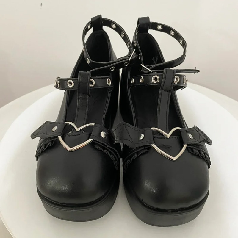 新しいスイートハートバックルウェッジメアリージェーンズ女性ピ - Slingback Pumps Women のレビューと価格