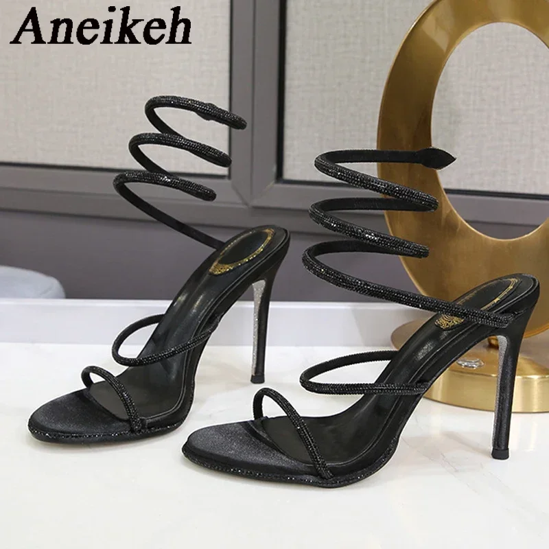 Aneikeh ファッション夏ヘビ麻ひもクリスタル女性グラデ - Women Shoes Zara のレビューと価格
