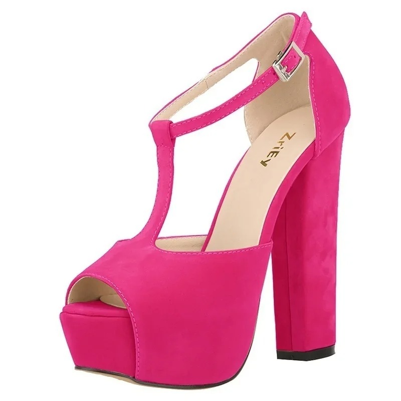 女性サンダル夏セクシーなショーのぞき見つま先厚いハイヒールバ - Peep Toe Heels のレビューと価格