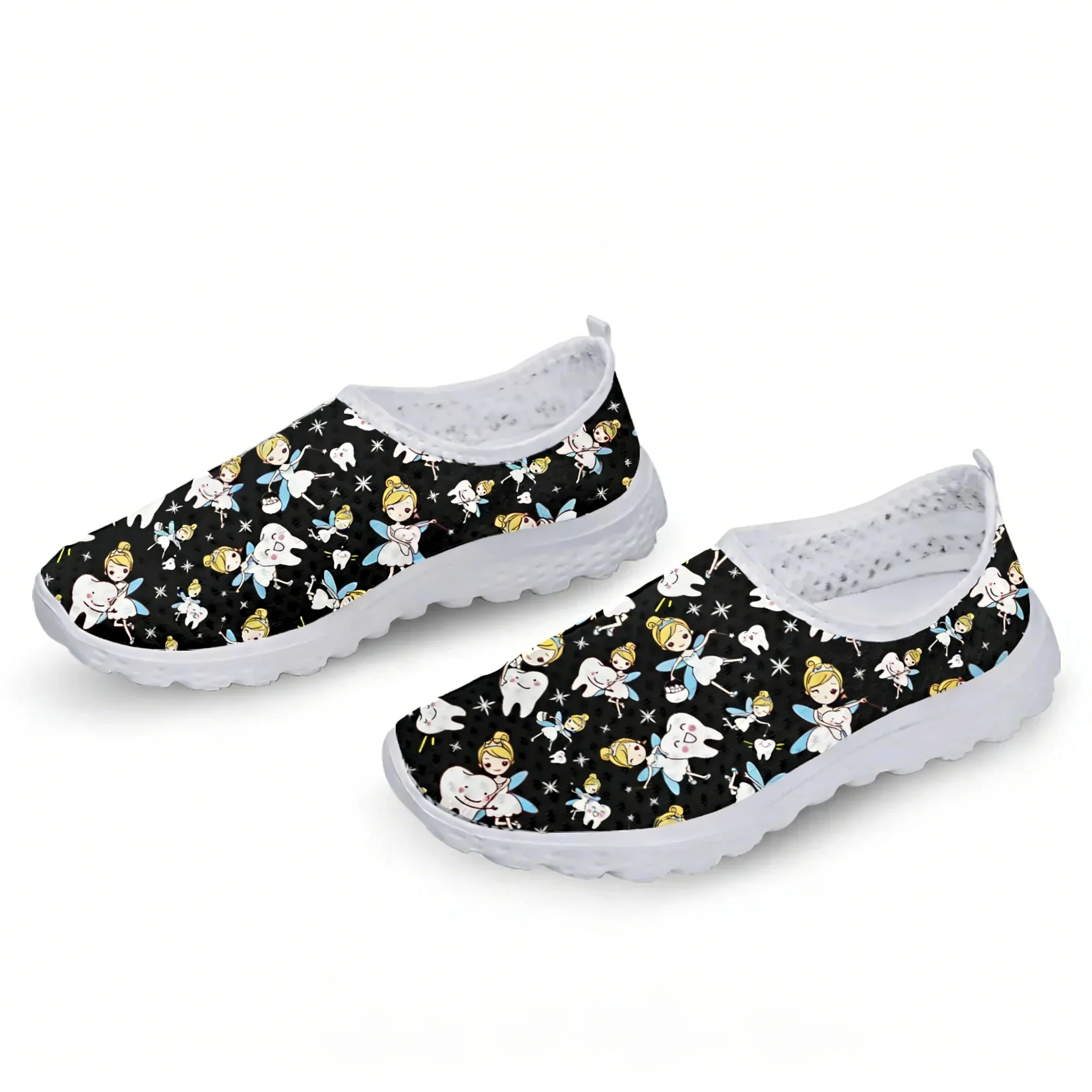 かわいい漫画ナースエルフ/歯メッシュ高品質スニーカー女性男性 - Women Shoes Tennis のレビューと価格