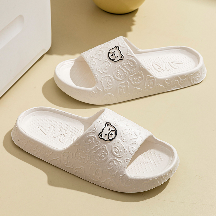印刷かわいいクマ女性スリッパ夏屋内ソフト漫画サンダル浴室滑り - Women'S Shoes For Flat Feet のレビューと価格