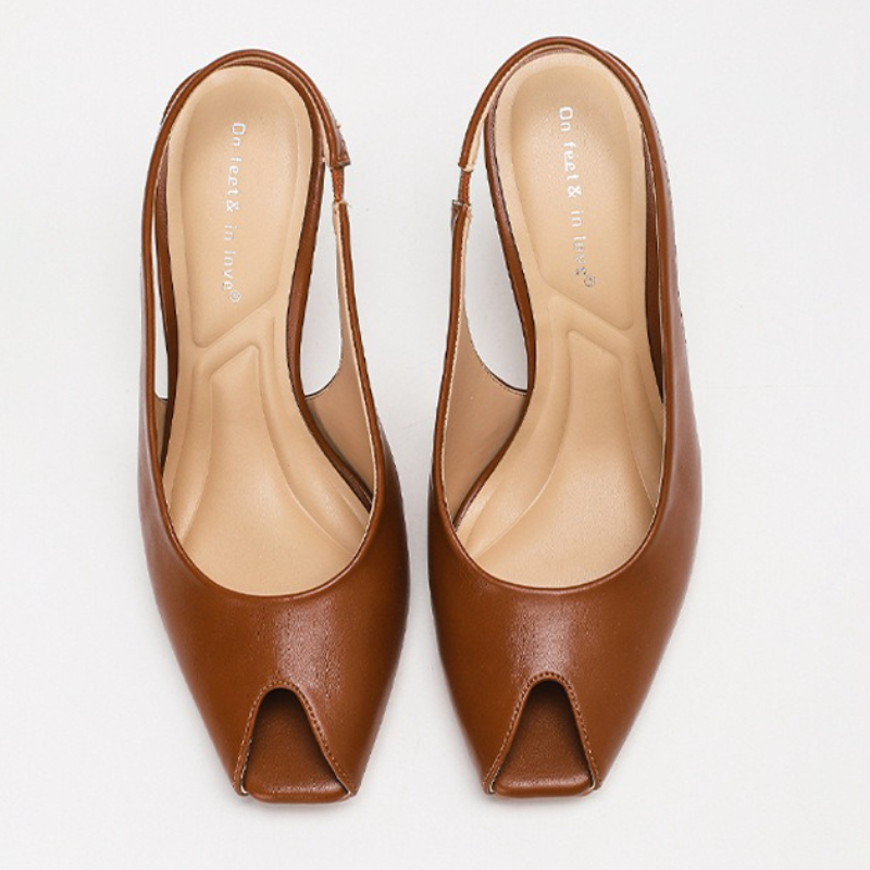 セクシーなスリングバックハイヒール女性 Pu レザーフィッシ - Peep Toe Heels のレビューと価格