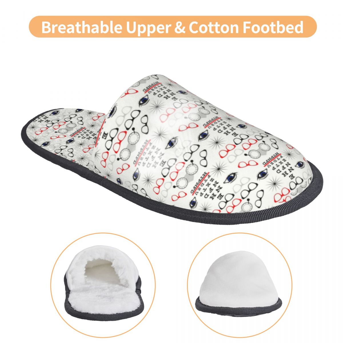 カスタム面白い眼鏡士/検眼医ゲスト用スリッパ、スパ女性用視力 - Shoes Women Chart のレビューと価格