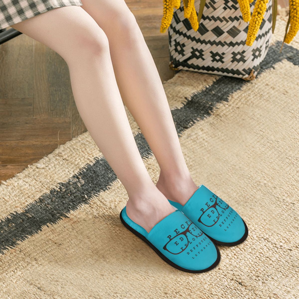 カスタム面白いメガネ付き視力検査表ハウススリッパ女性用快適メ - Shoes Women Chart のレビューと価格