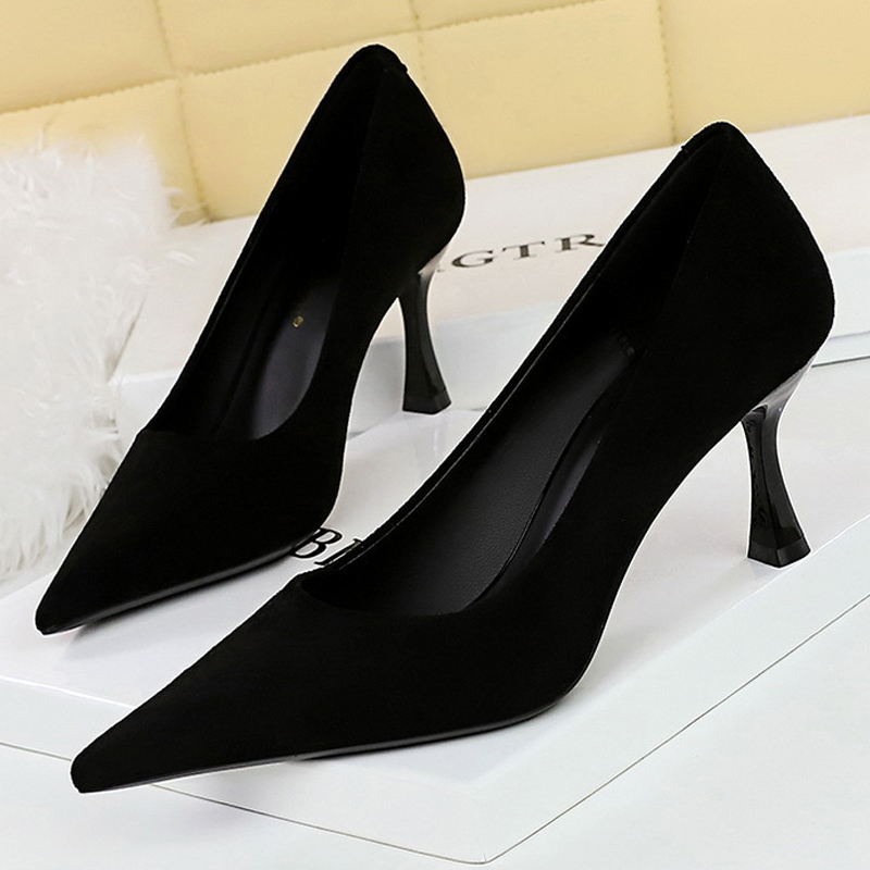 BIGTREE 靴スエード黒人女性パンプスワイングラスとハイ - Women Shoes Zara のレビューと価格
