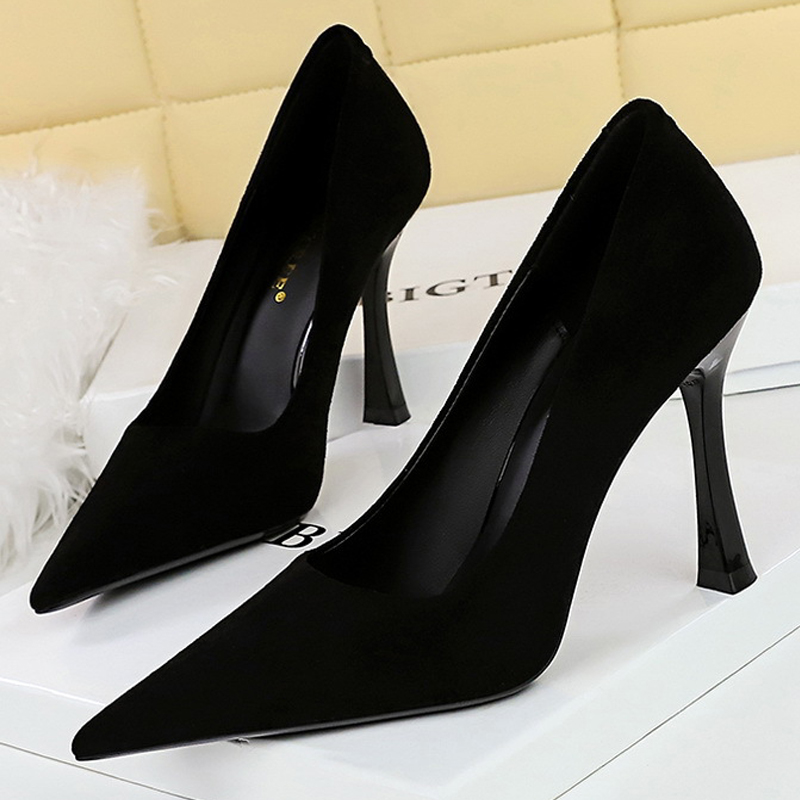 BIGTREE 靴スエード黒人女性パンプスワイングラスとハイ - Women Shoes Zara のレビューと価格