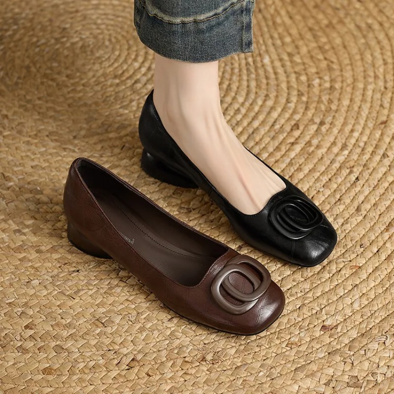 フランス風レディースシューズ パンプス レザーシューズ スク - Slingback Pumps Women のレビューと価格