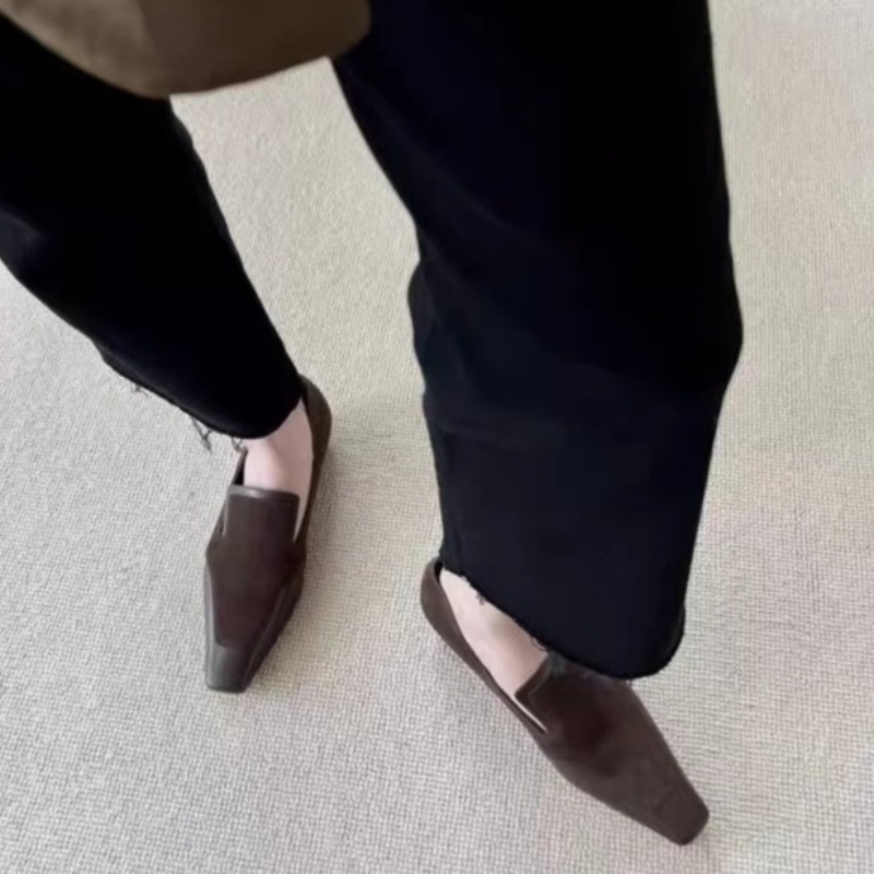 レトロスクエアトゥディープマウススリッポンローヒールレディー - Slingback Pumps Women のレビューと価格