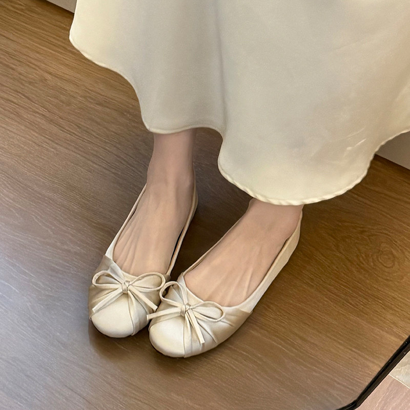 2026年新作 蝶結び サテン シャロー シングルシューズ  - Slingback Pumps Women のレビューと価格