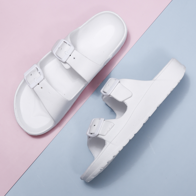 ハウススリッパ 軽量で調節可能なEVAサンダル、ダブルストラ - Women'S Shoes For Flat Feet のレビューと価格