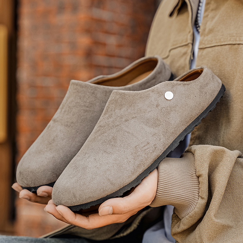 メンズスエードレザースリッパミュール、レディースコンフォート - Women'S Shoes With Arch Support のレビューと価格