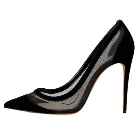 セクシーなヌードピンクと黒のスエードメッシュパッチワーク、浅 - Women'S Shoes In Size 12 のレビューと価格