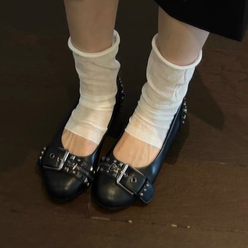 ボルトラウンドヘッドシングルシューズレディースレザーバックル - Slingback Pumps Women のレビューと価格