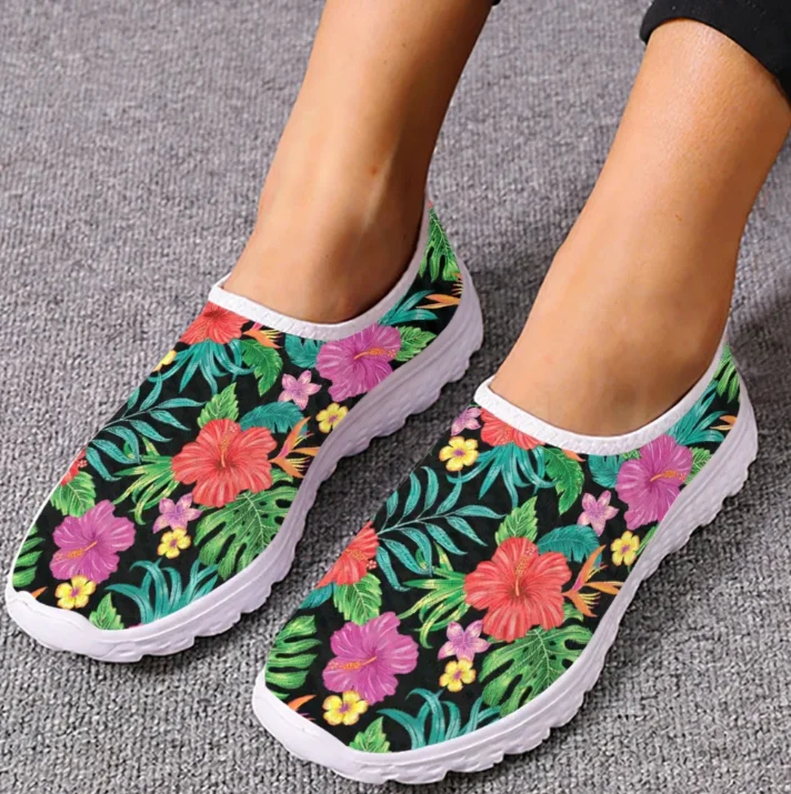 ハワイアンハイビスカスローファートロピカルプラントメッシュ高 - Women Shoes Tennis のレビューと価格