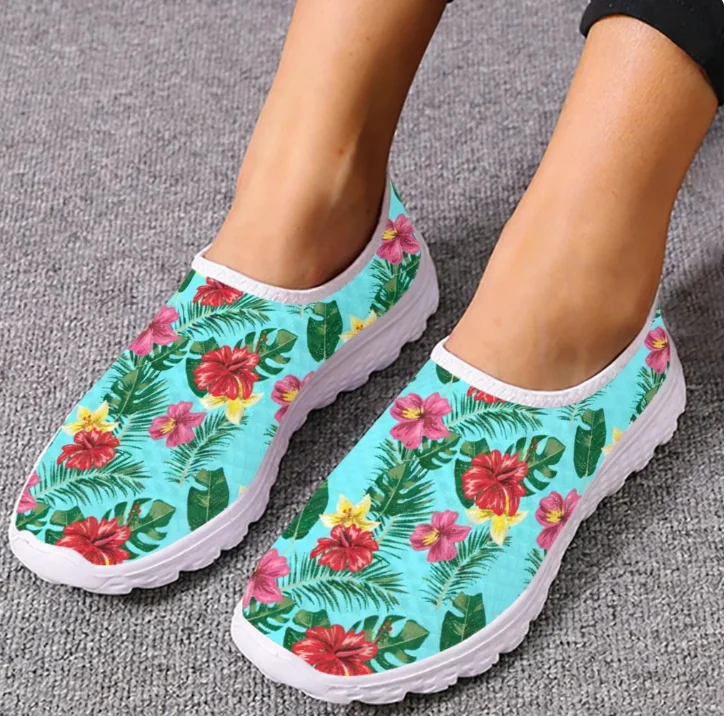 ハワイアンハイビスカスローファートロピカルプラントメッシュ高 - Women Shoes Tennis のレビューと価格