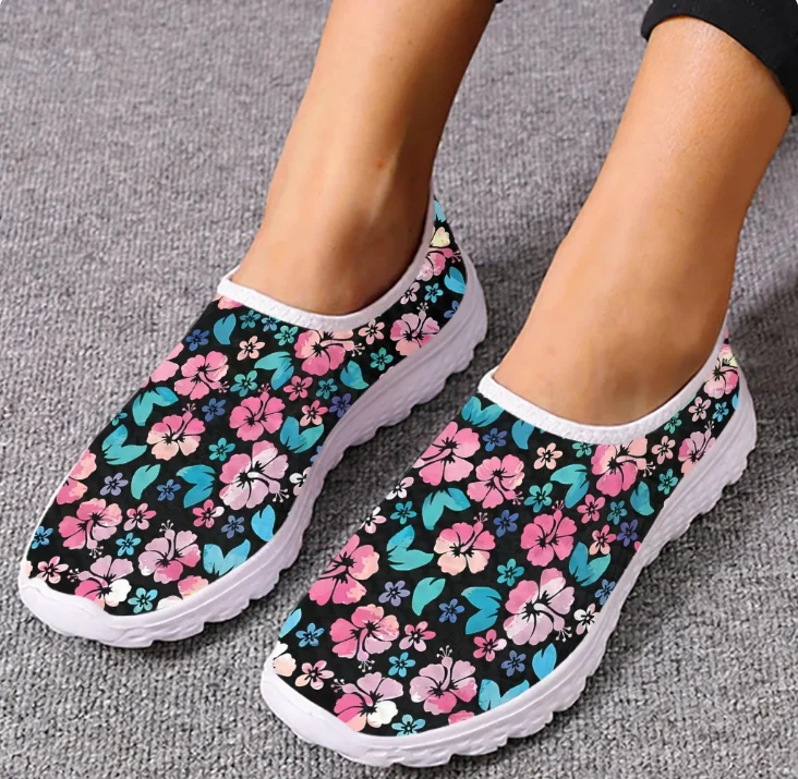 ハワイアンハイビスカスローファートロピカルプラントメッシュ高 - Women Shoes Tennis のレビューと価格